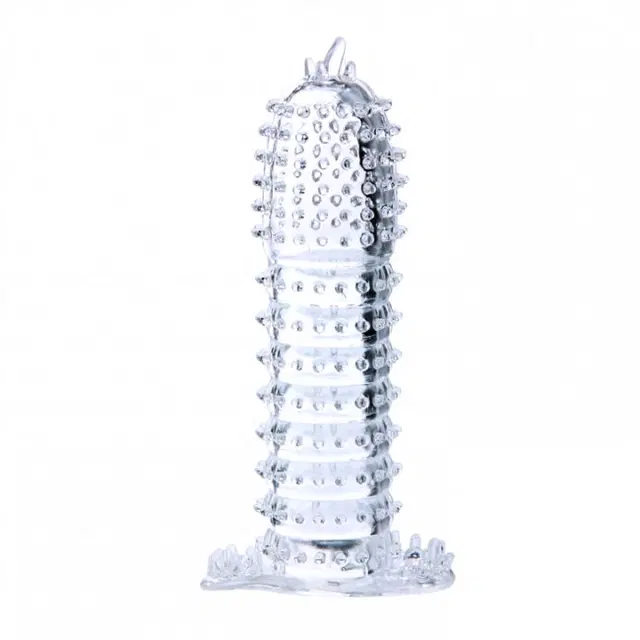 Crystal Dotted Reusable Condom for Men, Transparent