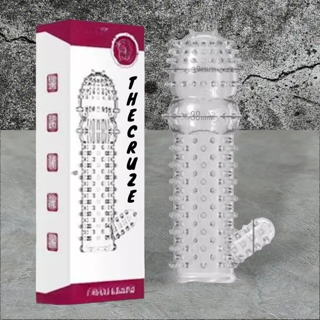 Crystal Dotted Reusable Condom for Men, Transparent, Pack of 1