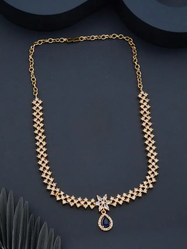 Zircon Gold-plated Jewellery Set for Women (Lime, Free Size)