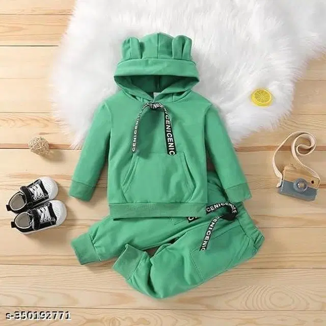 Woolen Solid Clothing Sets for Boys & Girls (Green, 1-2 Years)
