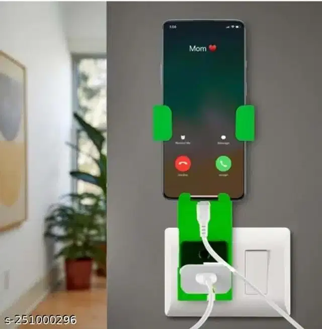 Wall Mount Mobile Charger Holder, Green