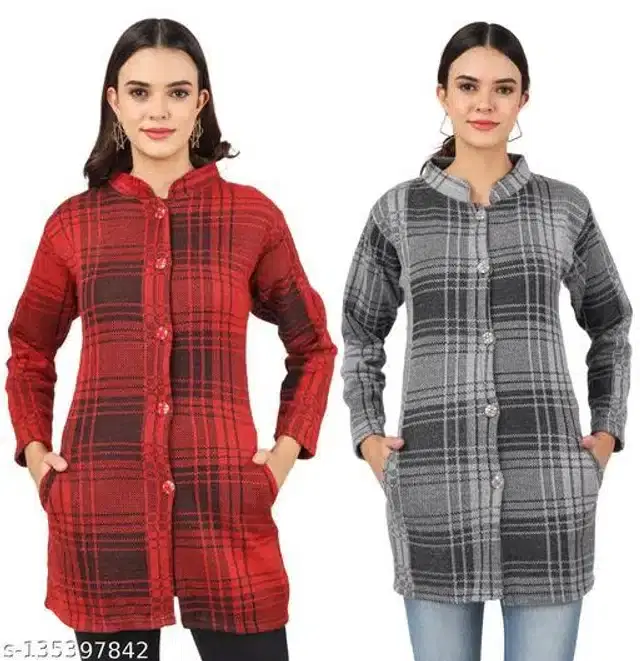 Woolen Sweater for Women, Pack of 2 (Multicolor, M)