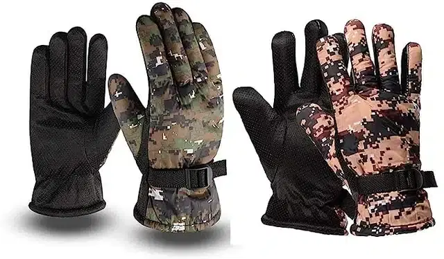Winter Army Gloves for Men & Boys, Set of 2 (Multicolour)