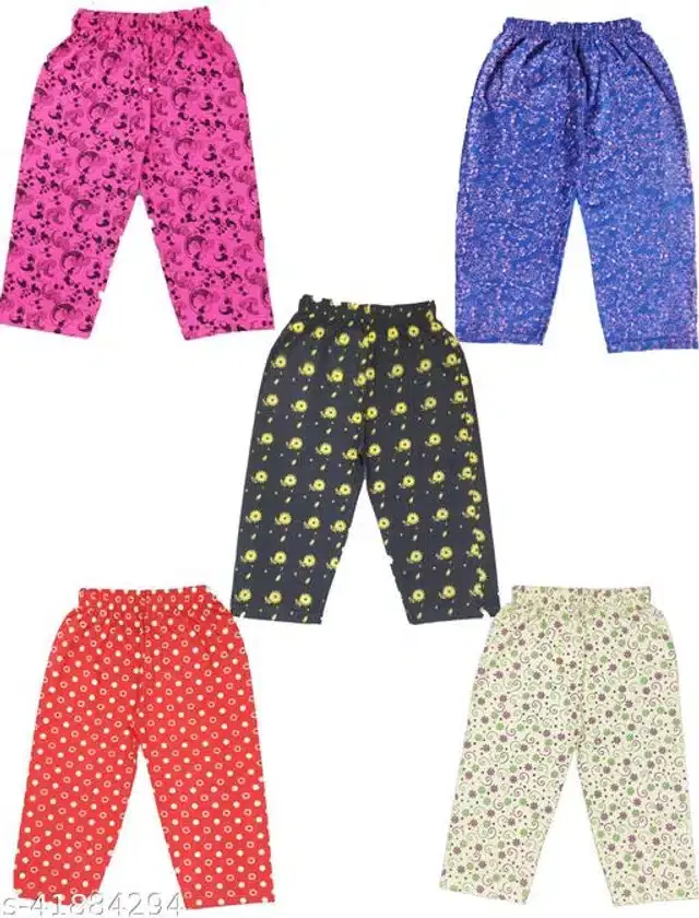 Cotton Capri for Girls, Pack of 5 (Multicolor, 2-3 Years)