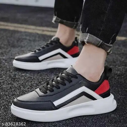 Sleek AST Sneakers for Men (Black, IND-6)