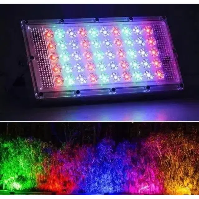 Waterproof Remote Control 7 Modes LED Wall Light, Multicolor, 50 W