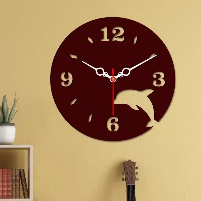 Designer Wooden Wall Clocks, Brown