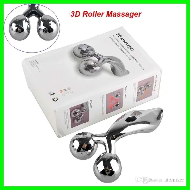 3D Face Massage Roller, Silver
