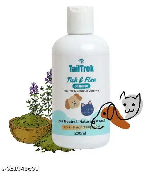 TailTrek Shampoo for Pets pH Balanced , Anti-dandruff Natural Dog & cat Shampoo 200ml,(Pack of 1)