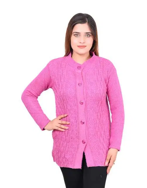 Dreambuy Beautiful Women Woolen Sweater (Magenta, L) (S16)