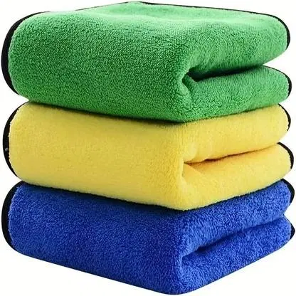 Microfiber Cloths for Vehicles Cleaning, Multicolour, Pack of 3