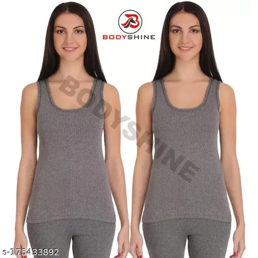 Woolen Thermal Top for Women, Pack of 2 (Grey, XS)
