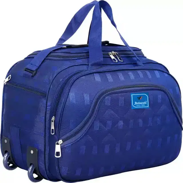 Nylon Traveling Luggage Bag with Wheels, Blue,60 L