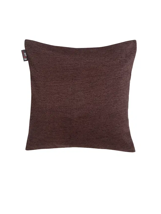 Cotton Cushion Cover, Brown, 14x14 inches