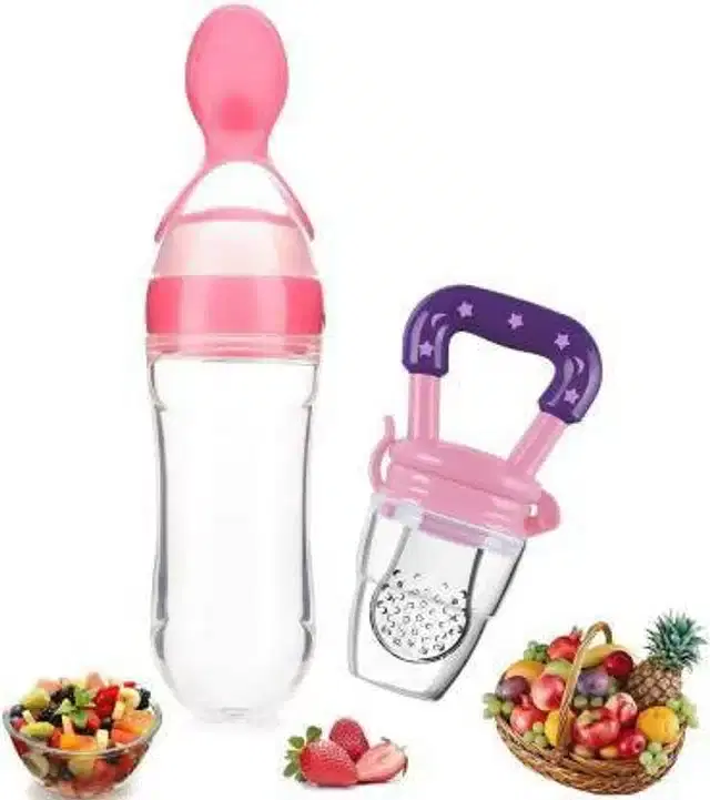 Silicone Food & Fruit Feeder for Kids, Multicolor, Set of 2