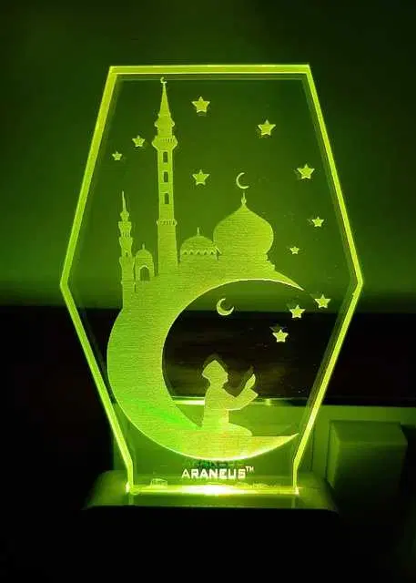 Unicept Mashjid 3D Illusion Extremely 7 Color Changing Night Lamp, Multicolor, NE-42