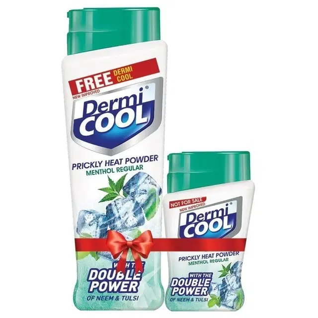 Dermicool Menthol Regular Prickley Heat Powder 150 g + Free Dermi Cool Prickly Heat Powder 50 g