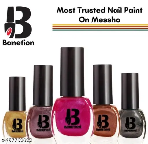 Banetion Matte Nail Polish, Multicolor, Pack of 5