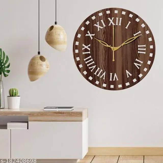 Wooden Wall Clock, Brown