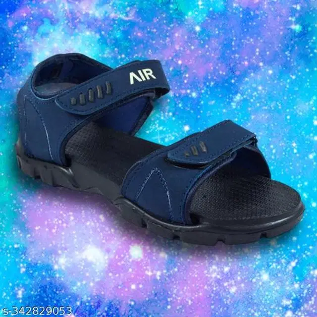Sandals for Men (Black & Blue, 9)