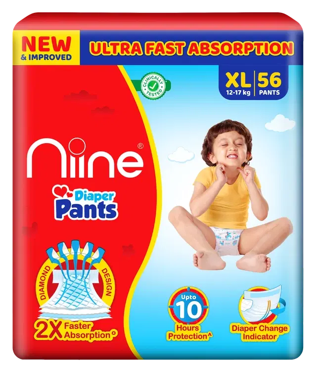 Niine Baby Diaper Pants (XL) Size, (12-17 kg) - 56 Pants