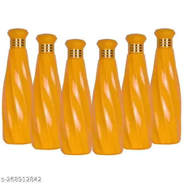 Water Bottle Set, Yellow, 1000 ml, Pack of 6