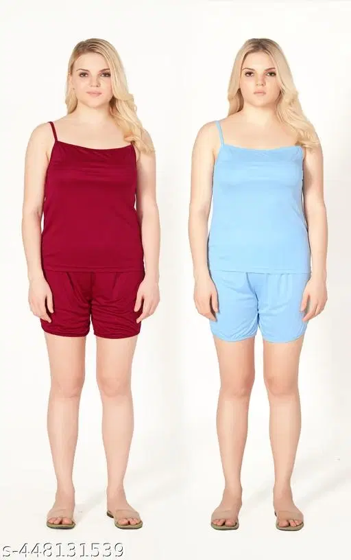 Printed Camisole for Women, Pack of 2 (Multicolor, S)