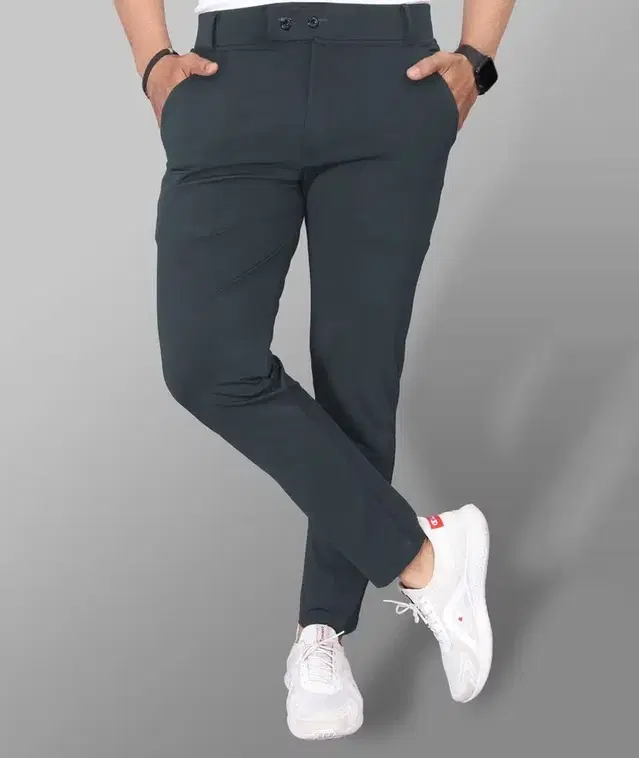 Lycra Blend Trouser for Men (Dark Grey, 28)