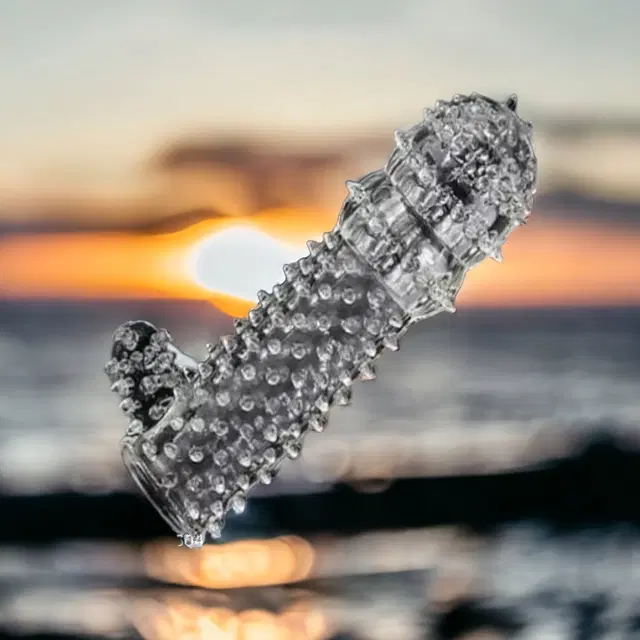 Crystal Dotted Reusable Condom for Men, Transparent, Pack of 1