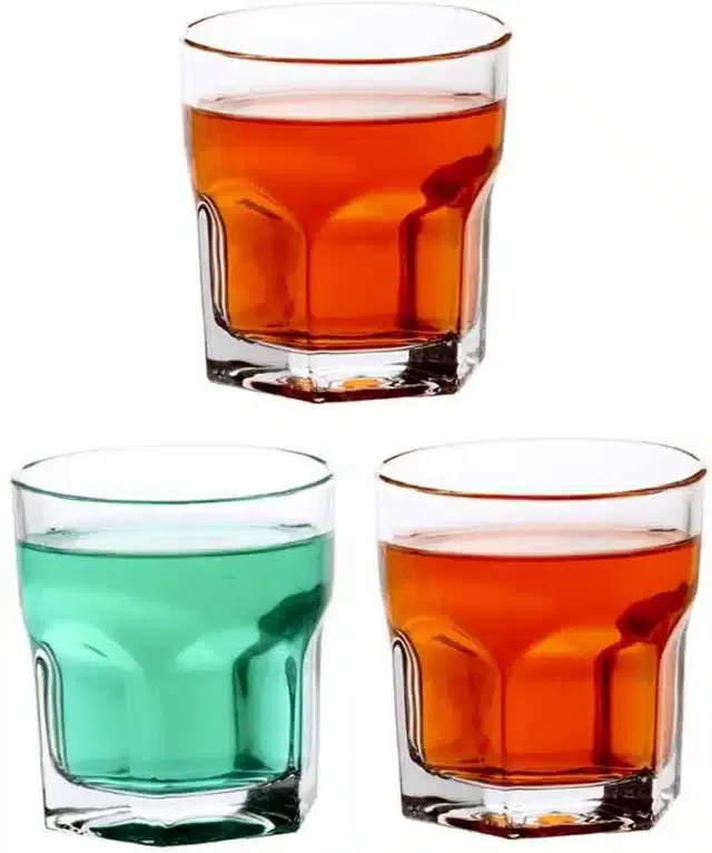 Liquor cum Cocktail Glasses, Transparent, 250 ml, Pack of 3