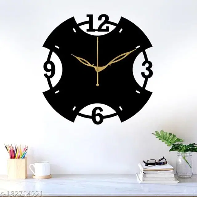Wooden Wall Clock, Black