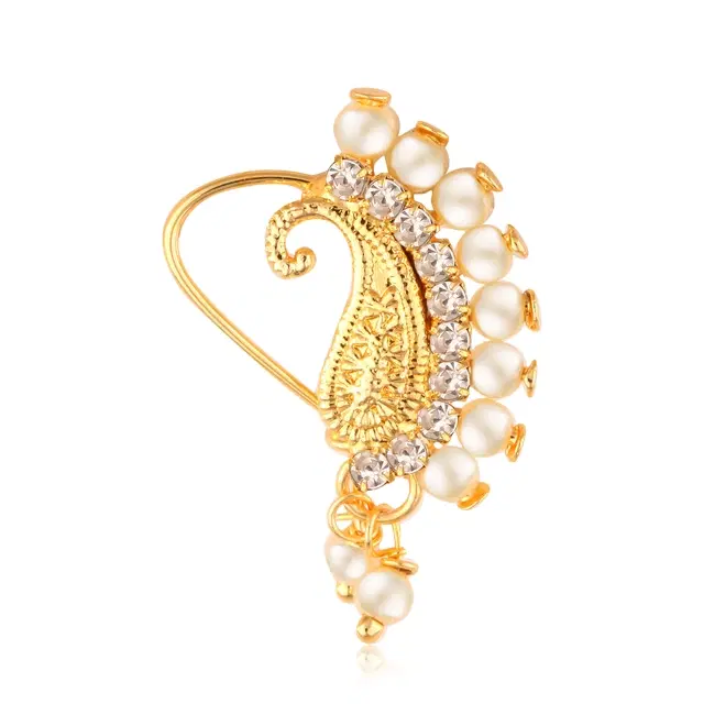 Designer Gold Plated Nosepin for Women (Gold)