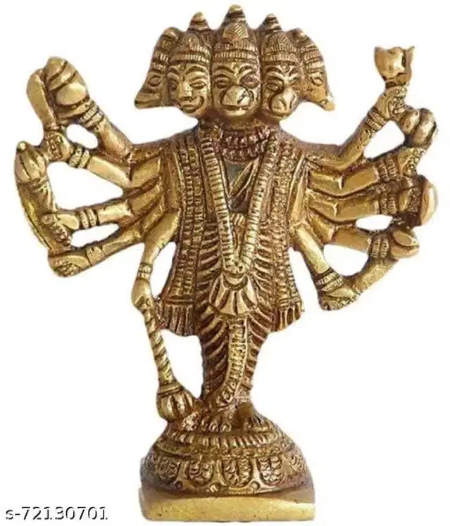 Metal Panchmukhi Hanumanji Idol, Bronze, 8 cm