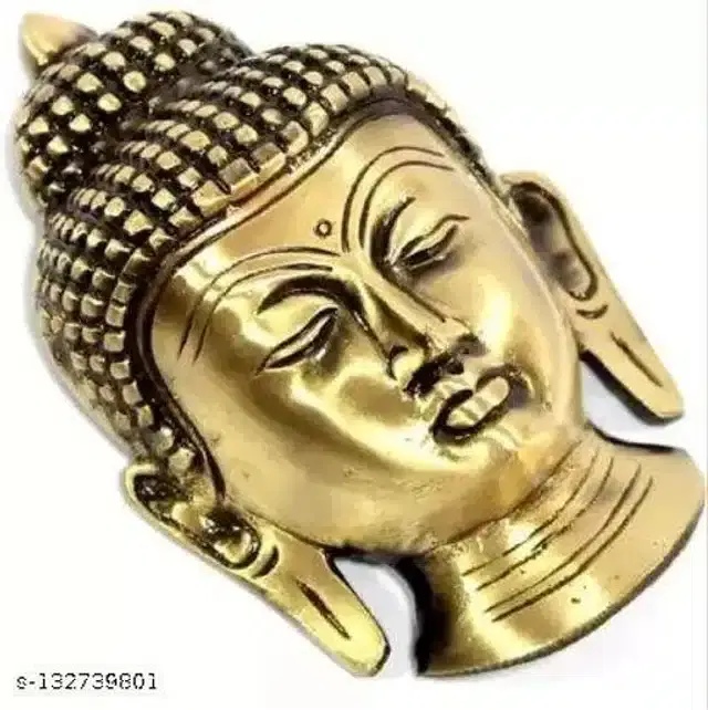 Gautam Buddha Face Wall Hanging, Gold