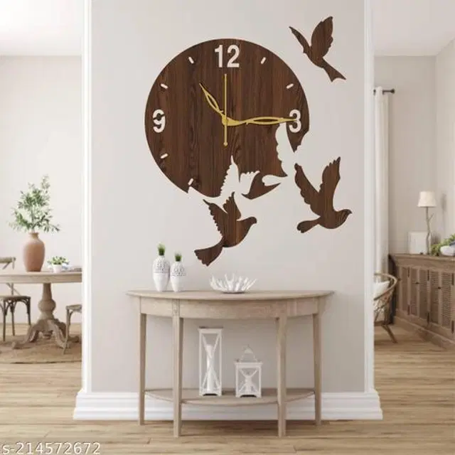 Wooden Wall Clock, Brown