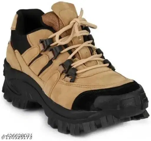 Boots for Men (Beige & Black, 6)