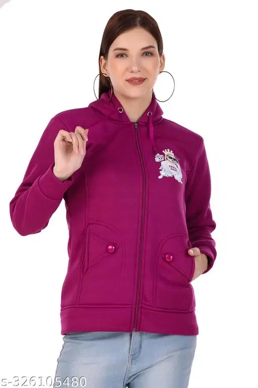 Polyester Sweater for Women (PUrple, M)