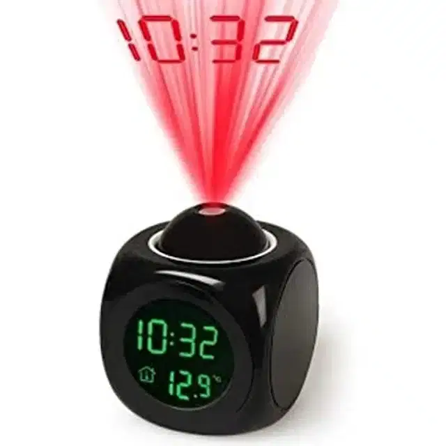 Projector Digital Clock, Black
