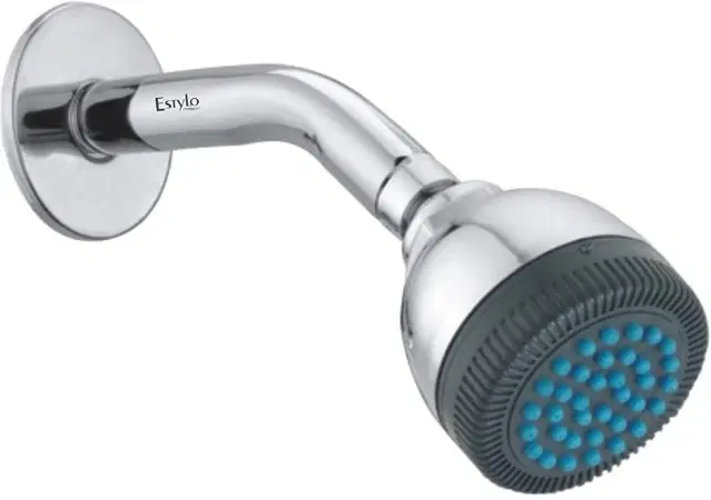 Stainless Steel Overhead Shower, 3 inches with 7 inches Arm & Wall Flange, Silver, Set of 1