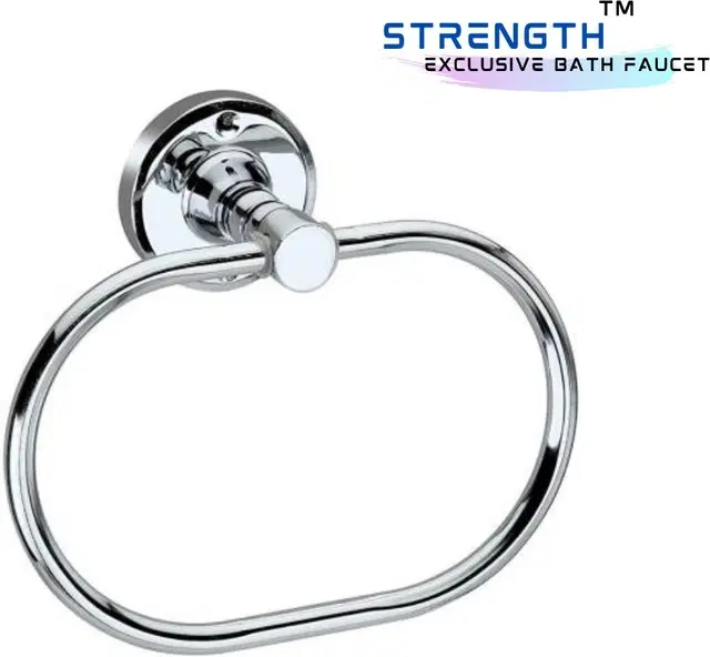 Stainless Steel Multipurpose Towel Ring with Wall Flange, Silver, Set of 1