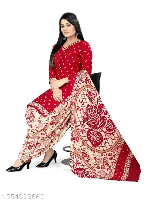 Printed Salwar Suit & Dupatta Sets for Women (Beige, XL)