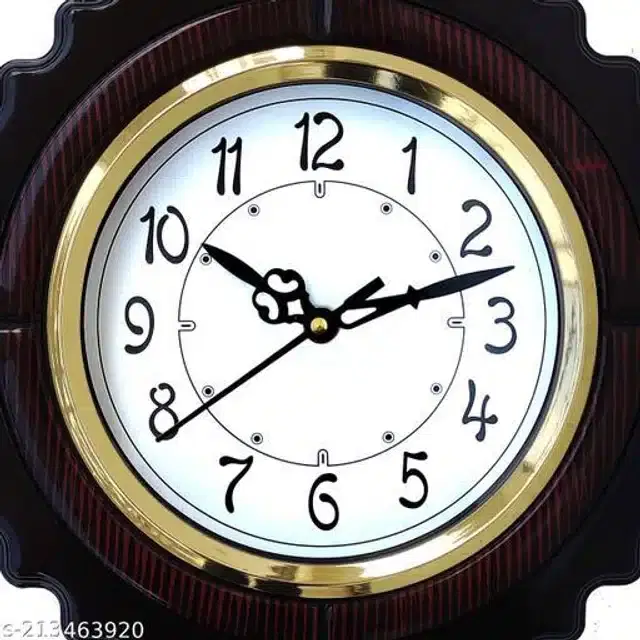 Analog Wall Clock, Brown, 24x24 cm