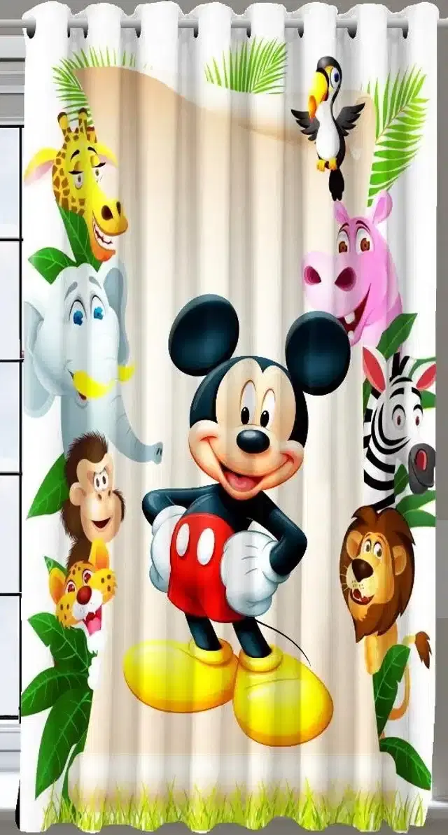 Digital Printed Window & Door Curtains, Multicolor, 7 feet