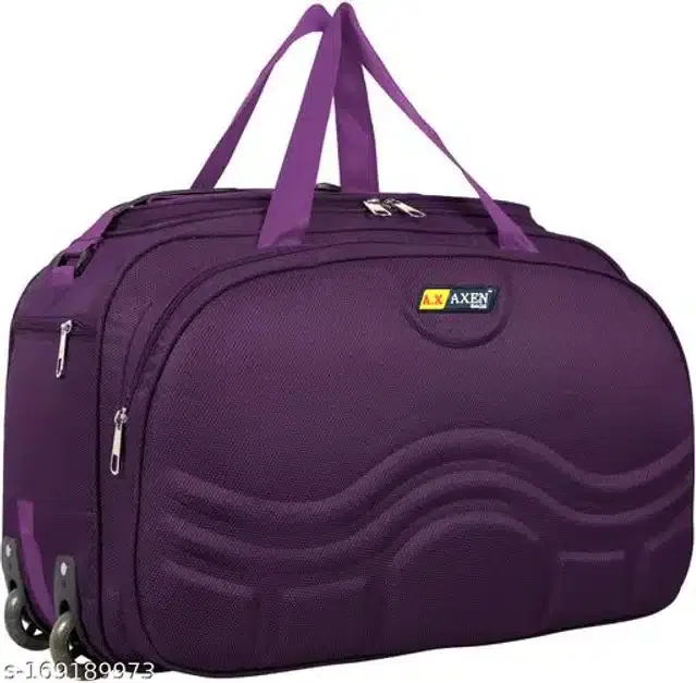 Polyester Trolley Duffel Bag for Men & Women, Purple