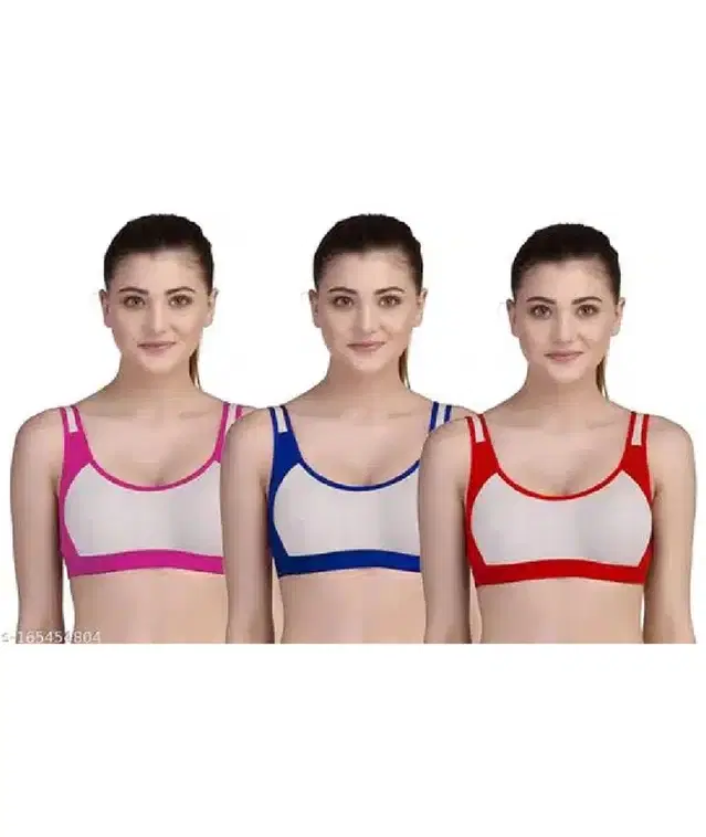 Hosiery Padded Bra for Women, Pack of 3 (Multicolor, 36B)