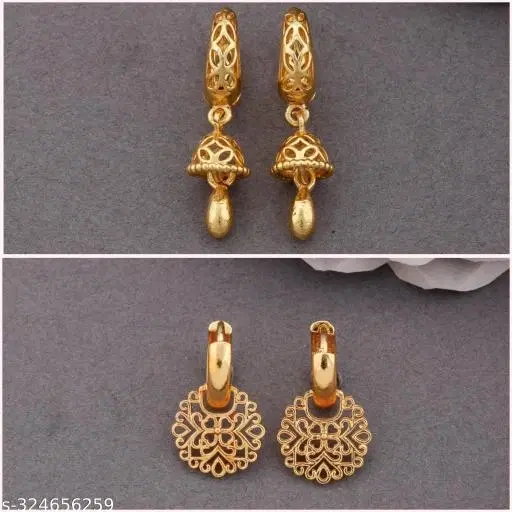 Gold Plated Earring/Stud/Bali Combo For Women'S/Girls