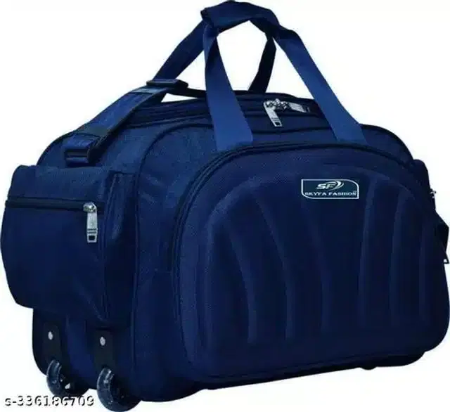 Polyester Strolley Duffel Bag, Royal Blue, 60 L