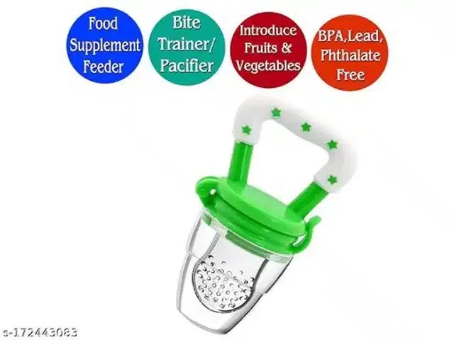 Silicone Nibbler for Infants, White & Green