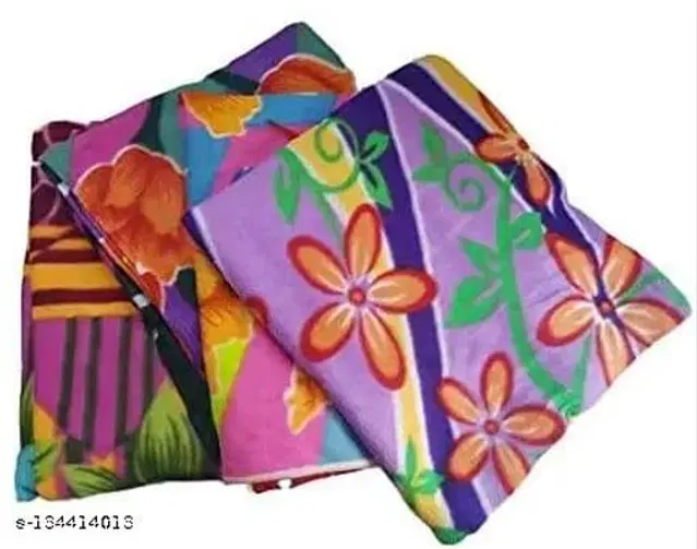 Fleece Blanket for Kids, Multicolor, 92x90 inches, Pack of 3