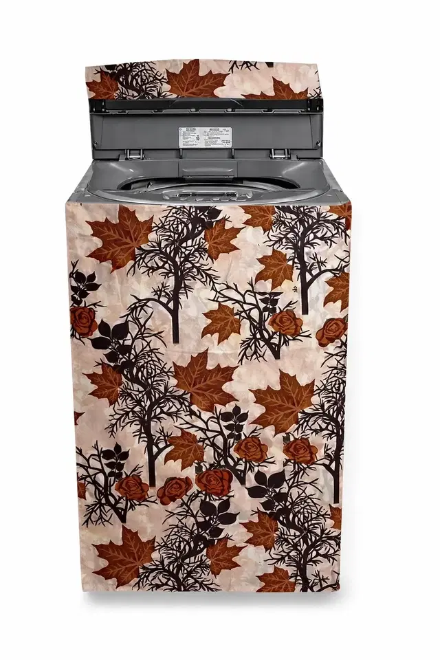 Grover Top Load Washing Machine Cover Brown Floral Printed Pack of 1